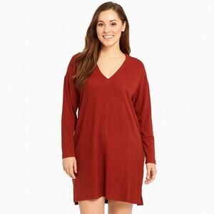 Socialite Women’s V-Neck Sweater Dress Burgundy Red Size Small Long Sleeve NWT